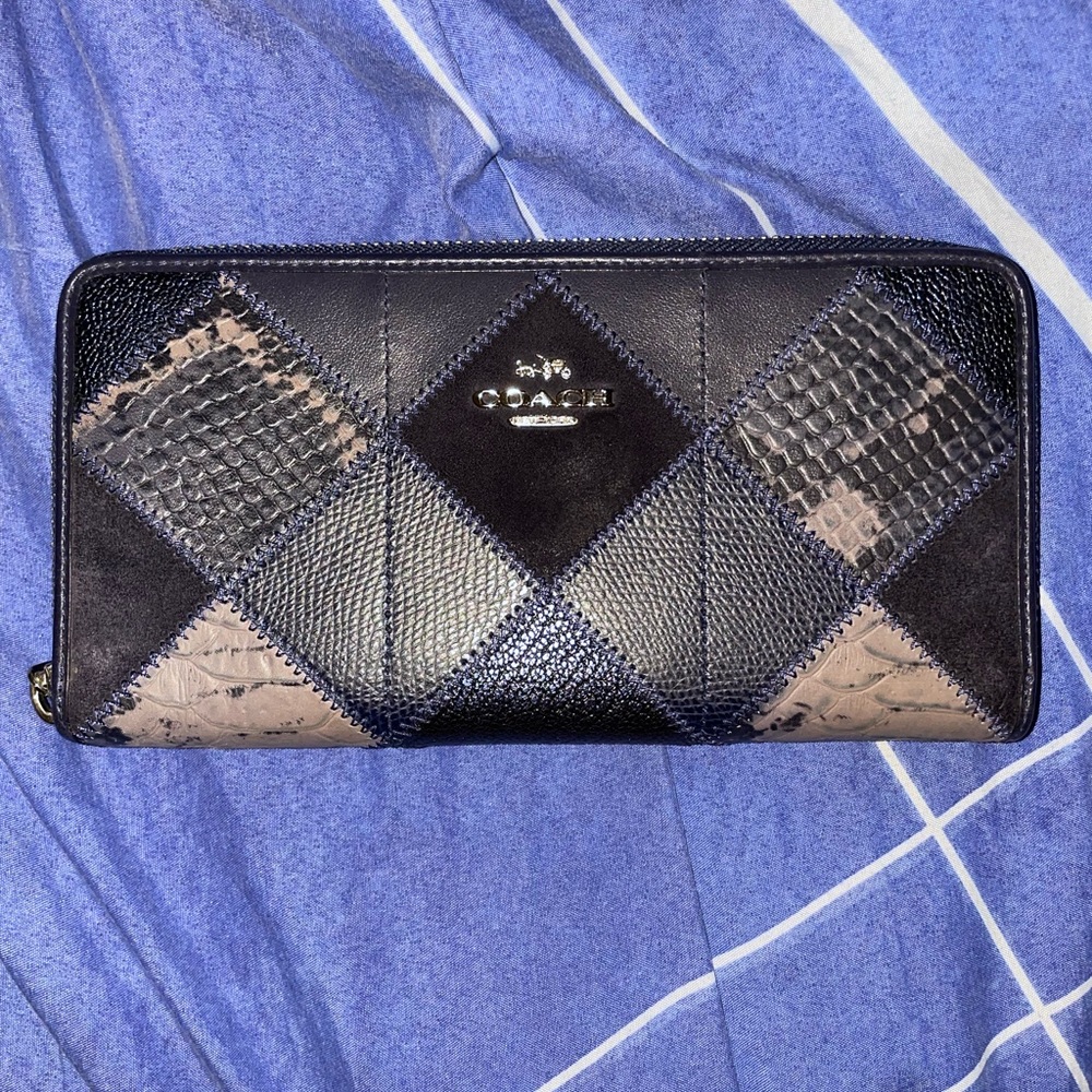 Coach Accordion Zip Patchwork Wallet